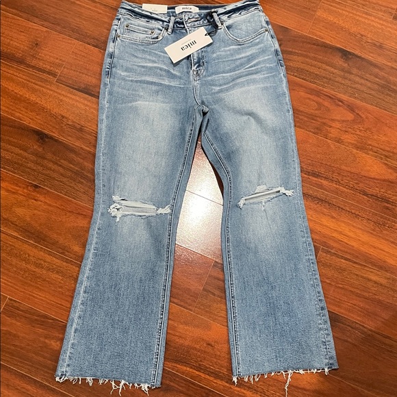 Mica Denim - Mica Denim- Women’s Light Blue Distressed High Rise Cropped Jeans- Size 30- NWT!